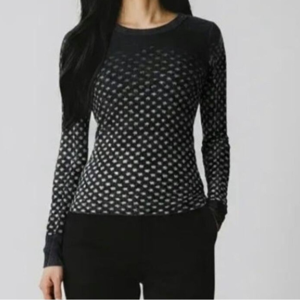 Vintage Free People Women's Gray Ombre Star Long Sleeve ThermalTop